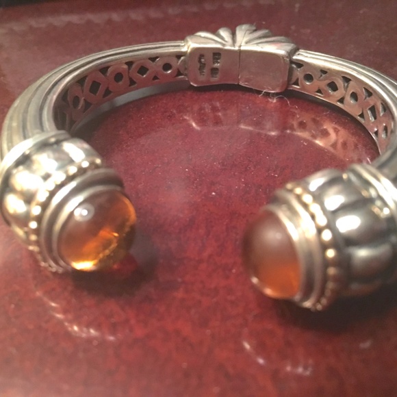 Exquisite Vintage Lagos Cuff** 18k Gold /Sterling/Citrine - Picture 7 of 16